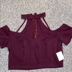 Burgundy crop top